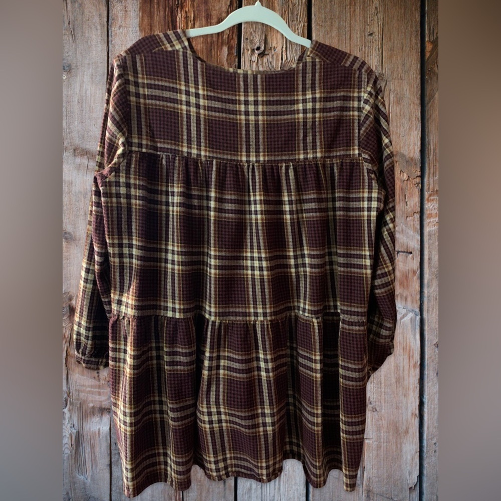 Flannel Shirt Dress - Picture 2 of 6